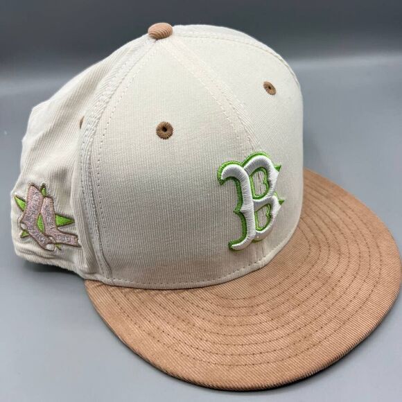 Boston Red Sox Hat Men 7 7/8 Brown 59Fifty New Era Fitted‎ Cap New